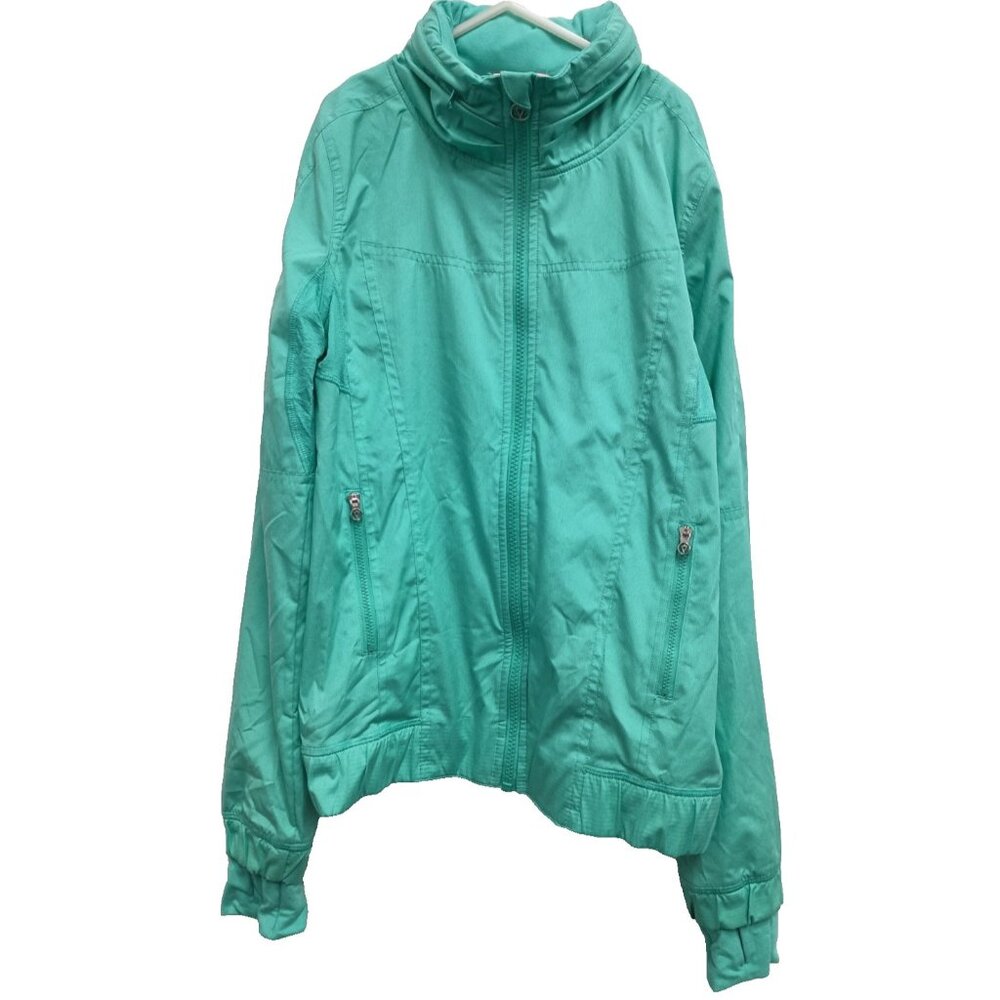 Ivivva‎ Lululemon Kids Jacket 12 Girls Aqua Blue Hidden Hood Activewear Outdoor